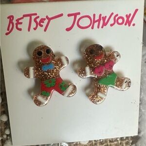 Betsey Johnson Glittery beach Gingerbread earrings